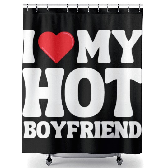 I Love My Boyfriend Shower Curtains