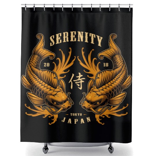 Double Pisces Serenity Koi Shower Curtains