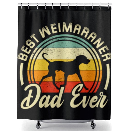 Best Weimaraner Dad Ever Retro Shower Curtains