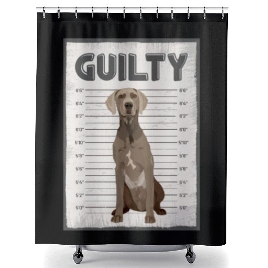 Guilty Weimaraner Mug Shot Shower Curtains