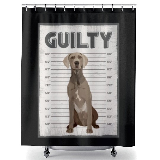 Guilty Weimaraner Mug Shot Shower Curtains