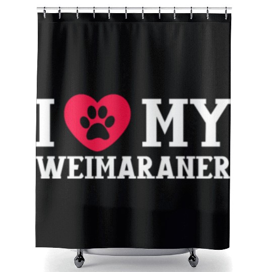 I Love My Weimaraner Shower Curtains