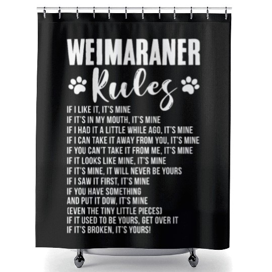 Weimaraner Rules Shower Curtains