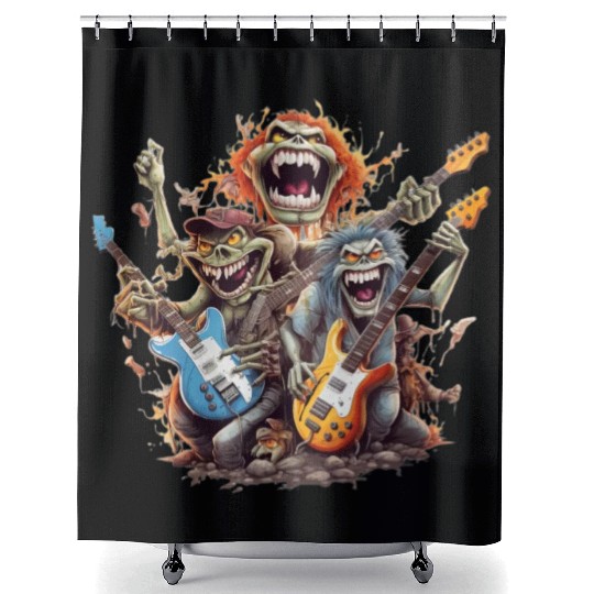 Monsters of Rock and Roll for Music enthusiasts Shower Curtains