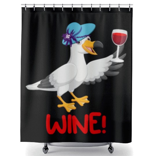 Seagull Shower Curtains Wine Lover North German Seagulls