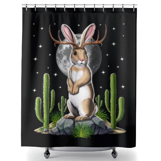 Jackalope Rabbit Shower Curtains