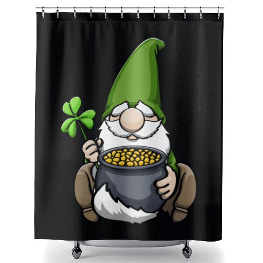 Pot of Gold Gnome Shower Curtains