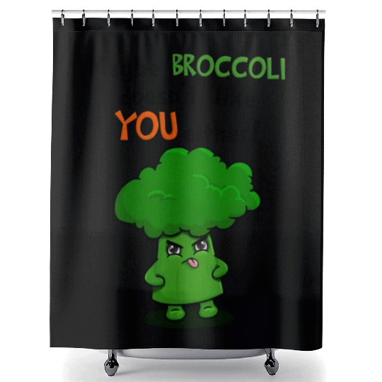 Maybe Broccoli Doesnt Like You Either Funny Kawaii Shower Curtains