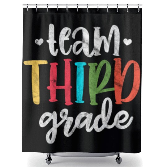 Team Third Grade Back to School Vintage Shower Curtains