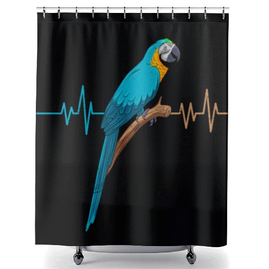 Macaw Heart Beat Parrot Bird Parrots Macaws Shower Curtains