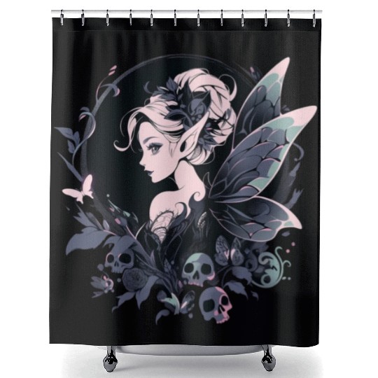 Pastel Goth Dark Fairy Shower Curtains