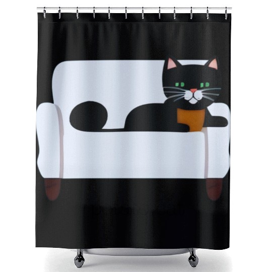 potato cat Shower Curtains