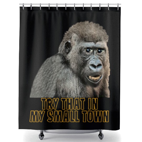 Small Town Ape Shower Curtains