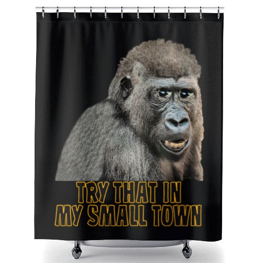 Small Town Ape Shower Curtains