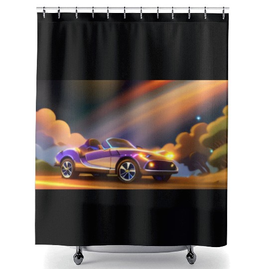 Car in Galaxy World Shower Curtains