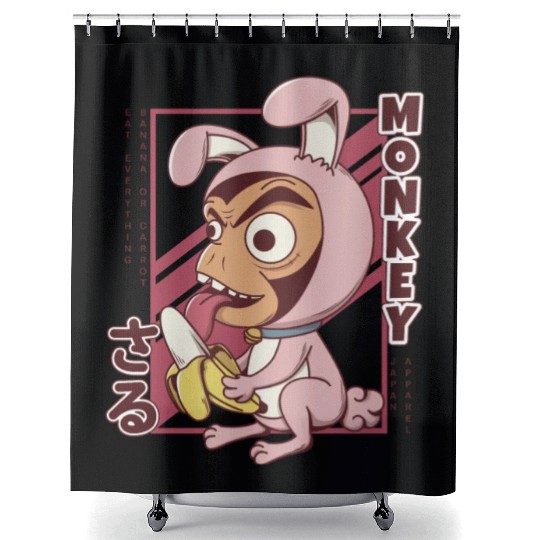 Banana Monkey Cute Shower Curtains
