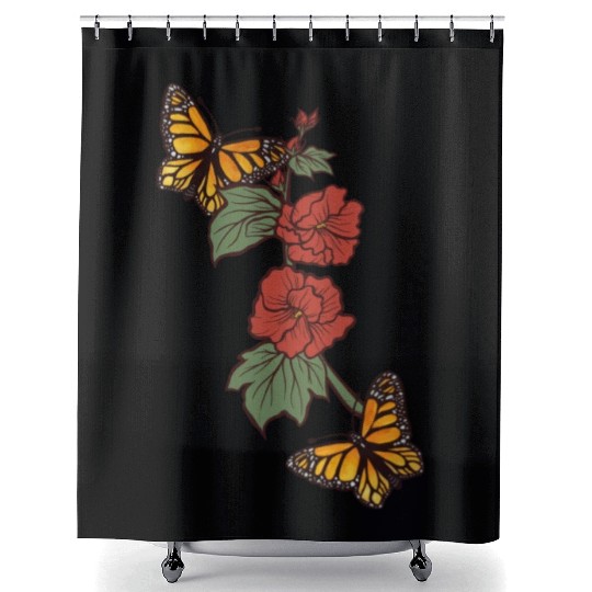 Natures Monarch Butterflies Shower Curtains
