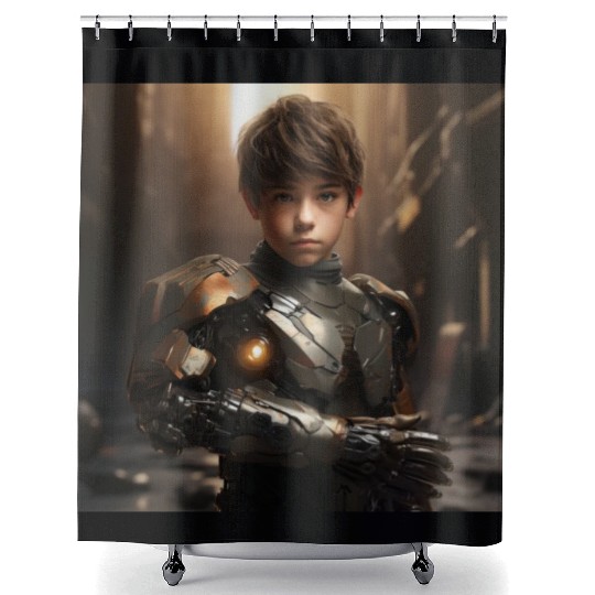 Robotic Level Up Shower Curtains