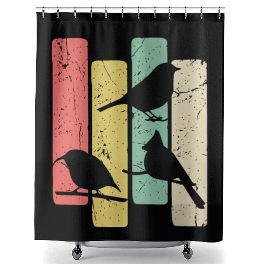 Birds Art Budgie Heron Sparrow Robin Hummingbird Shower Curtains