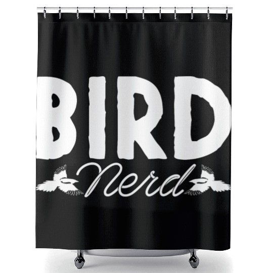 Bird Nerd Joke Birds Lover Budgie Parrot Heron Shower Curtains