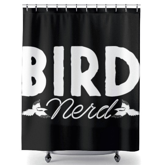 Bird Nerd Joke Birds Lover Budgie Parrot Heron Shower Curtains