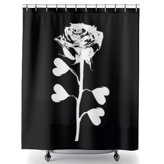 Lotus white Shower Curtains