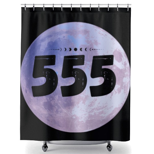 Purple Moon Angel Numbers 555 Shower Curtains