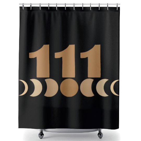 Moon Cycle Brown Angel Numbers 111 Shower Curtains