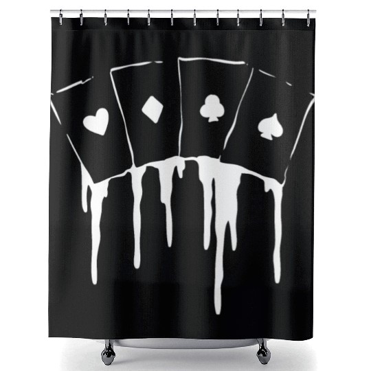 Poker Card Addicted to Gaming Gift Shower Curtains