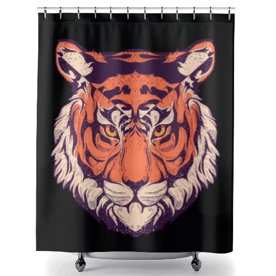 Realist Tiger Tigress Portrait With High Level Of Shower Curtains