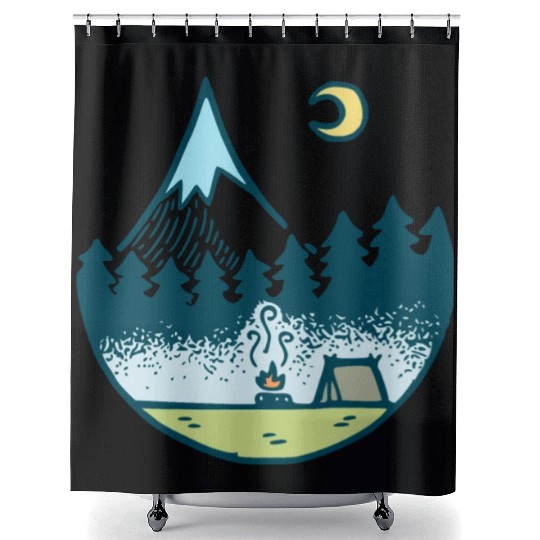 Keep It Simple (Camping At Night) Shower Curtains