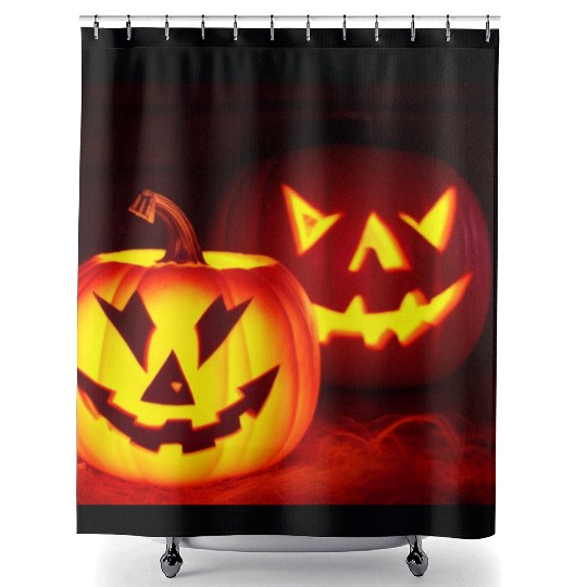 Pumpkin halloween spooky Shower Curtains