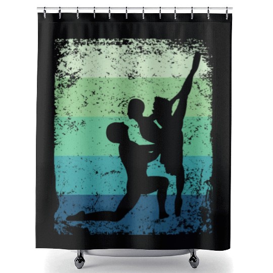 Ballet Dance Couple Vintage Ballerina Shower Curtains