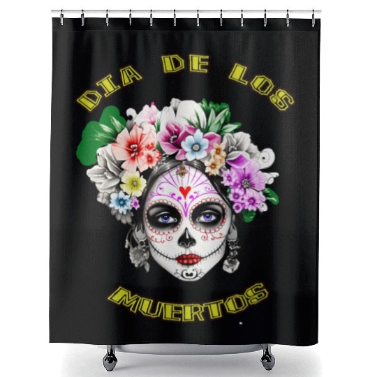 flower girl - day of the dead Shower Curtains