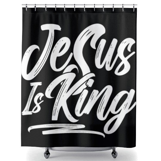 Jesus Is King Love Jesus Christian Christmas Shower Curtains