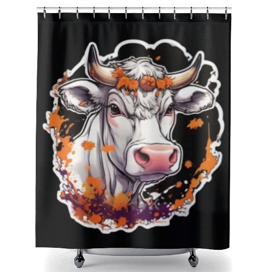 Kug Cow Halloween Cow Skull Cow Head Cows Shower Curtains