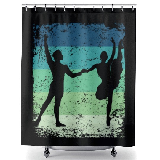 Ballet Dance Couple Vintage Ballerina Shower Curtains