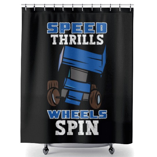 Sprint Car Mom Dirt Track Racing Racing Race Day Shower Curtains