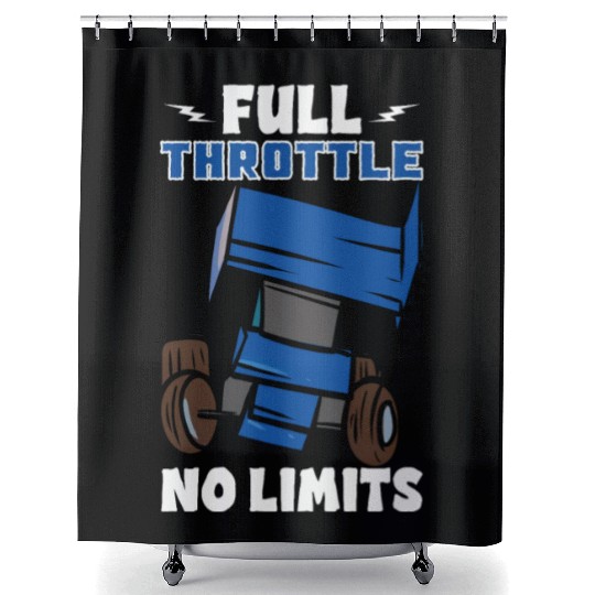 Sprint Car Mom Dirt Track Racing Racing Race Day Shower Curtains