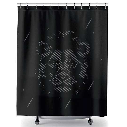 lion line art Shower Curtains