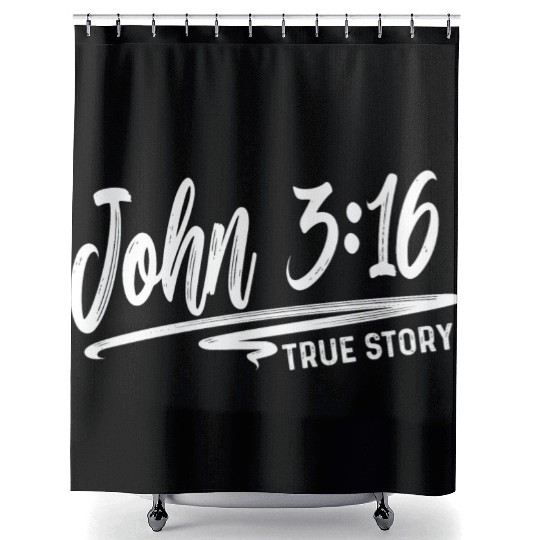 John 3:16 True Story Love Jesus Christian Shower Curtains