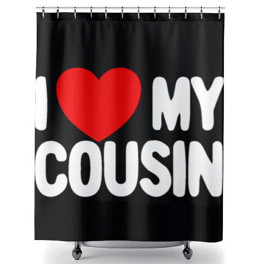 I Love My Cousin Red Heart Redneck Love My Cousin Shower Curtains