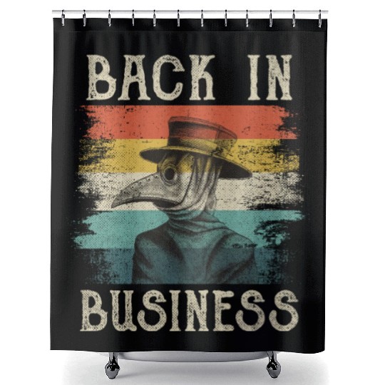 Plague Doctor Mask Vintage Retro Quarantine Humor Shower Curtains