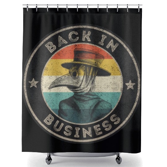 Wear A Mask Plague Doctor Vintage Retro Back In Shower Curtains