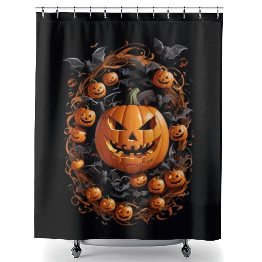 Jack-o'-Lantern Shower Curtains