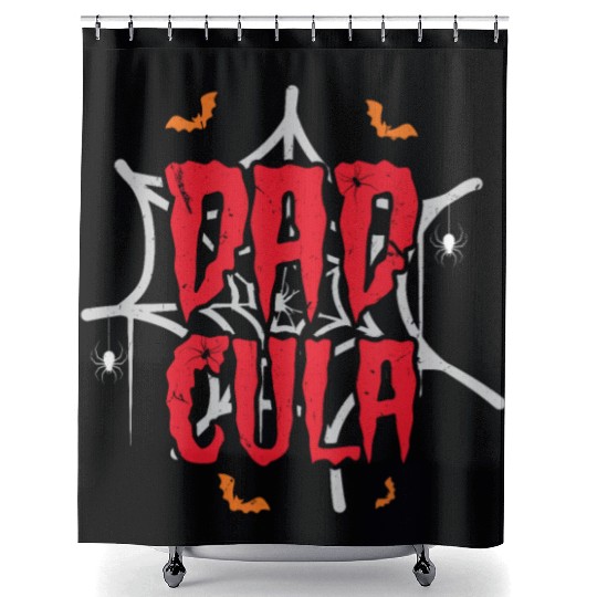 Spider Bat Vampire For Dad Lazy Creepy Halloween Shower Curtains