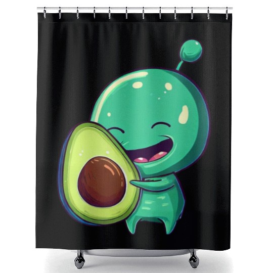 Green Alien Avocado: Exotic Fusion Shower Curtains