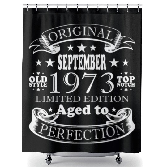 september 1973 Anniversary september 1973 septembe Shower Curtains