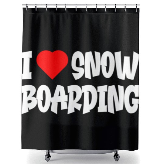 I Love Snowboarding Shower Curtains