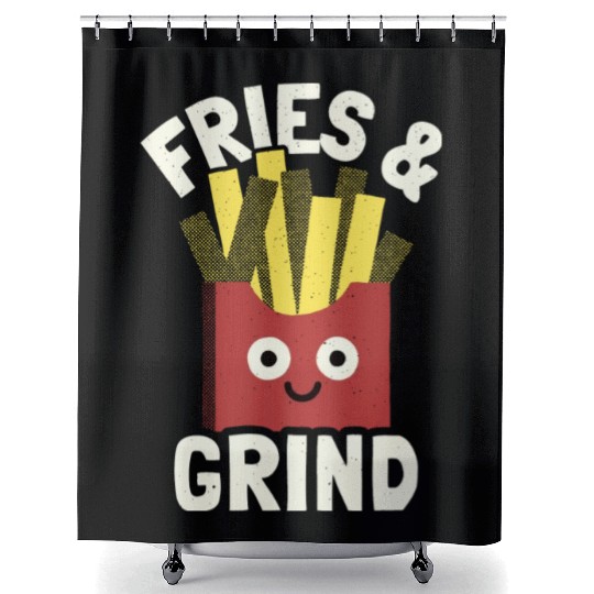Fries And Grind French Fries Lover Shower Curtains
